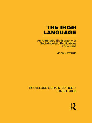 cover image of The Irish Language (RLE Linguistics E